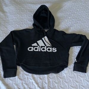Adidas Black and White Logo Hoodie